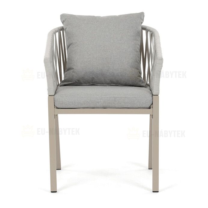 Zahradní židle, kov, polyratan, béžová, AZC-S1430 CRM