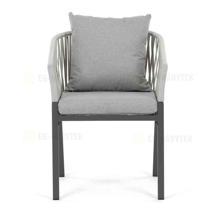 Zahradní židle, kov, polyratan, šedá, AZC-S1430 GREY