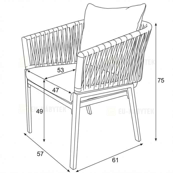 Zahradní židle, kov, polyratan, šedá, AZC-S1430 GREY