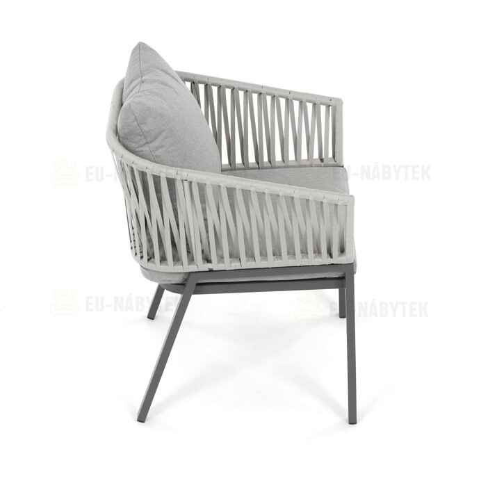 Zahradní židle, kov, polyratan, šedá, AZC-S1430 GREY