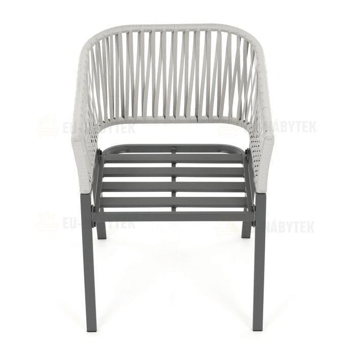 Zahradní židle, kov, polyratan, šedá, AZC-S1430 GREY