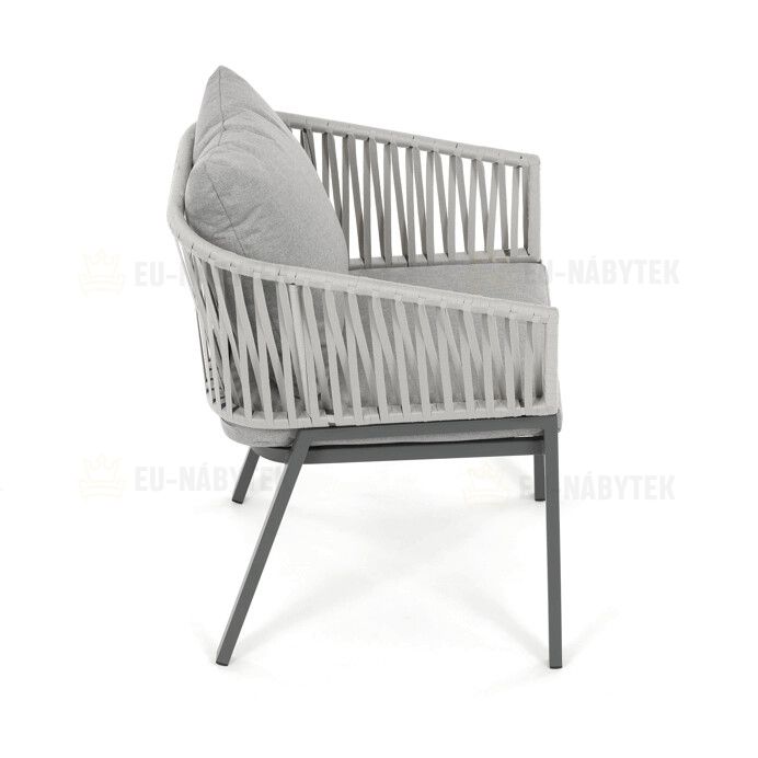 Zahradní židle, kov, polyratan, šedá, AZC-S1430 GREY