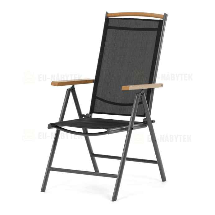 Zahradní židle, hliník, síťovina, šedá, AZC-W1408 GREY