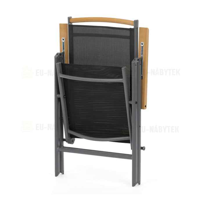 Zahradní židle, hliník, síťovina, šedá, AZC-W1408 GREY