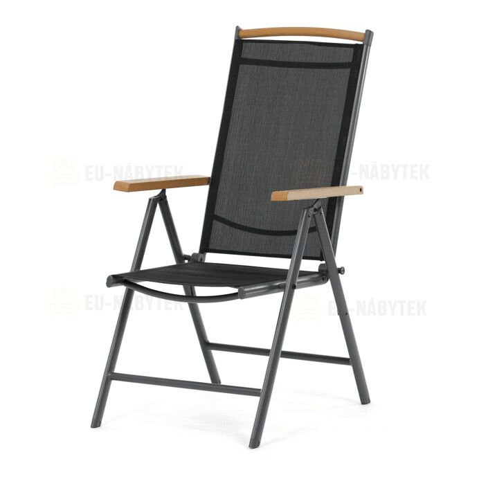 Zahradní židle, hliník, síťovina, šedá, AZC-W1408 GREY