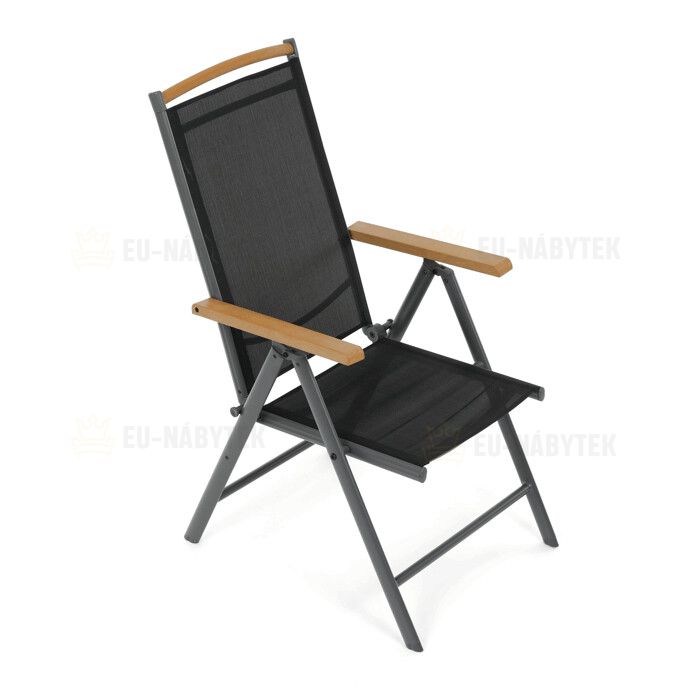 Zahradní židle, hliník, síťovina, šedá, AZC-W1408 GREY