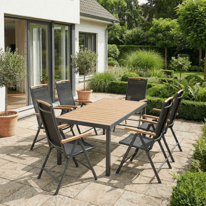 Zahradní židle, hliník, síťovina, šedá, AZC-W1408 GREY