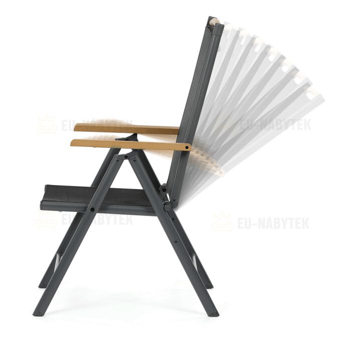 Zahradní židle, hliník, síťovina, šedá, AZC-W1408 GREY