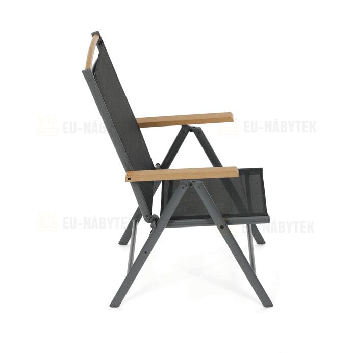 Zahradní židle, hliník, síťovina, šedá, AZC-W1408 GREY