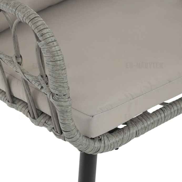 Zahradní židle, kov, polyratan, šedá, AZ-F1406 GREY