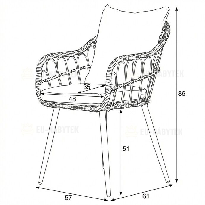 Zahradní židle, kov, polyratan, šedá, AZ-F1406 GREY