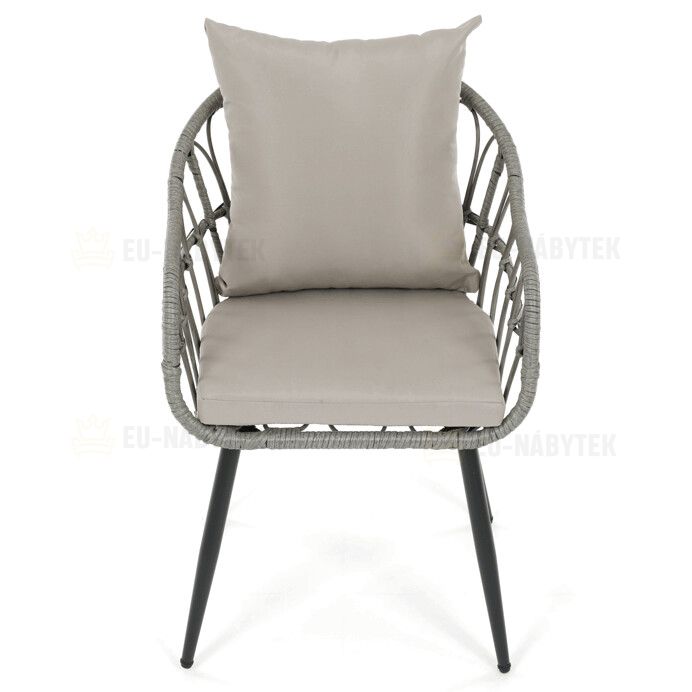 Zahradní židle, kov, polyratan, šedá, AZ-F1406 GREY