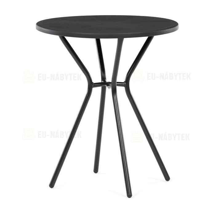 Zahradní stůl 60x60cm, kov, plast, černá, AZT-H1021 BK