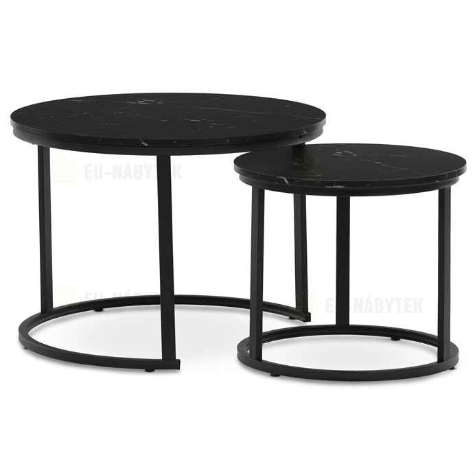 Konferenční stolek 70x70x51cm, mdf, mramor, CT-X7122 BK