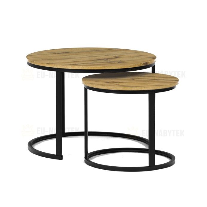 Konferenční stolek 70x70x51cm, mdf, divoký dub, CT-X7122 OAK