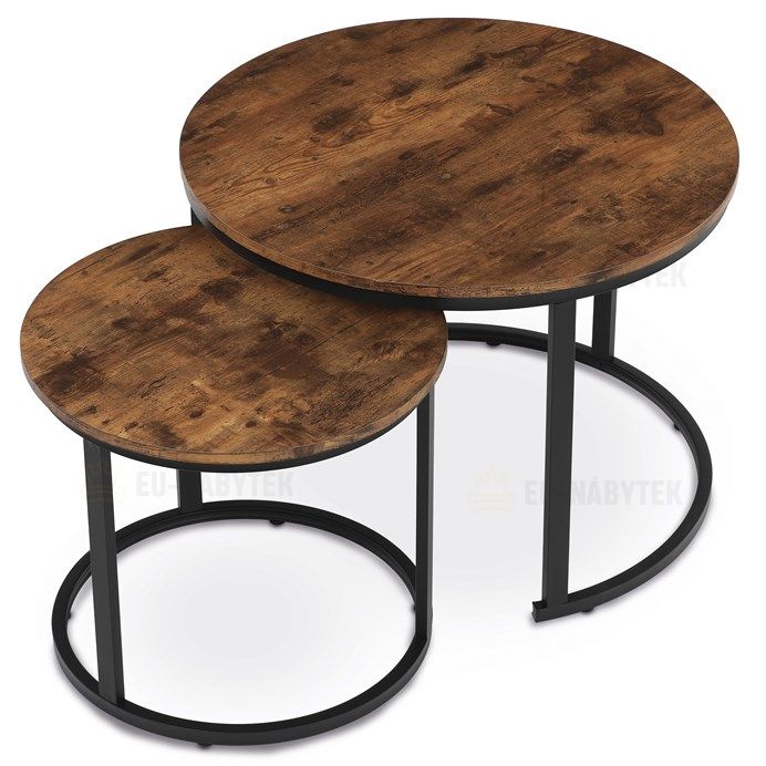 Konferenční stolek 70x70x51cm, mdf, old wood, CT-X7122 OLW