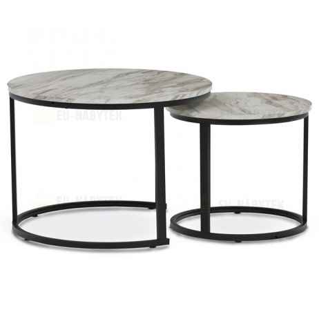 Konferenční stolek 70x70x51cm, mdf, mramor, CT-X7122 WT