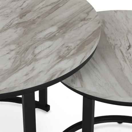 Konferenční stolek 70x70x51cm, mdf, mramor, CT-X7122 WT