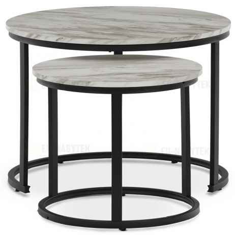 Konferenční stolek 70x70x51cm, mdf, mramor, CT-X7122 WT