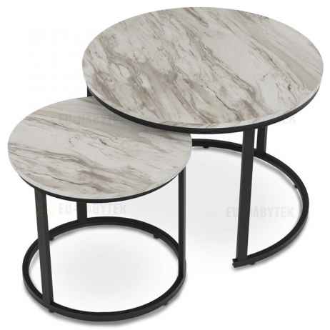 Konferenční stolek 70x70x51cm, mdf, mramor, CT-X7122 WT