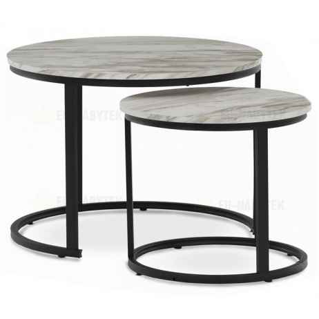 Konferenční stolek 70x70x51cm, mdf, mramor, CT-X7122 WT