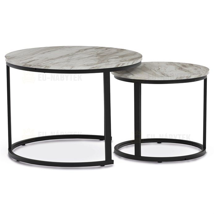 Konferenční stolek 70x70x51cm, mdf, mramor, CT-X7122 WT
