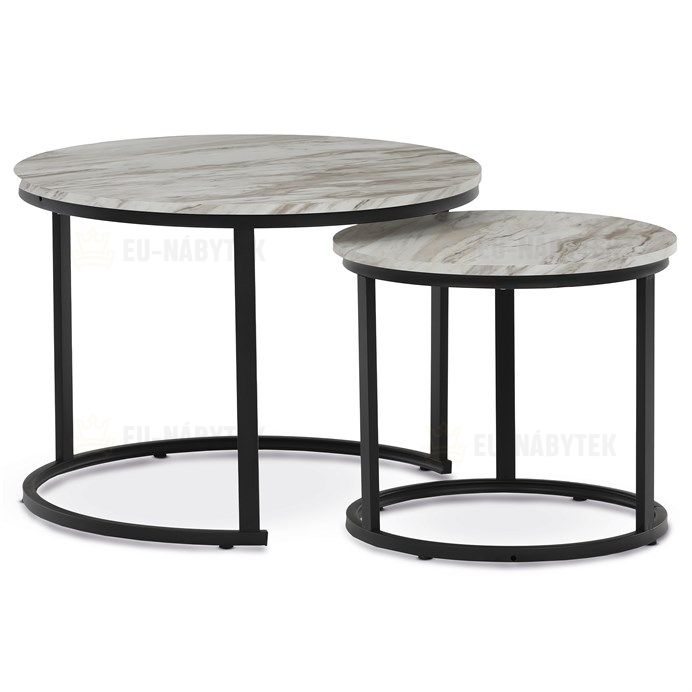 Konferenční stolek 70x70x51cm, mdf, mramor, CT-X7122 WT