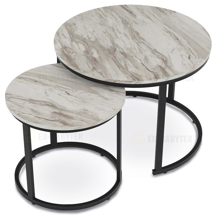 Konferenční stolek 70x70x51cm, mdf, mramor, CT-X7122 WT