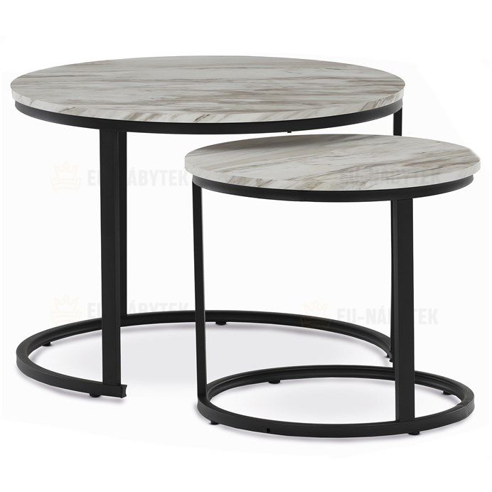 Konferenční stolek 70x70x51cm, mdf, mramor, CT-X7122 WT