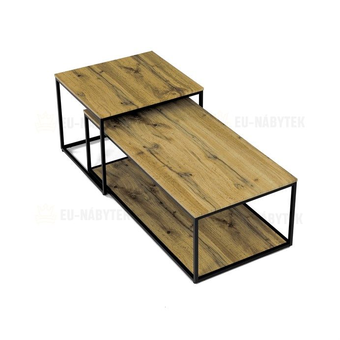 Konferenční stolek 100x50x35cm, mdf, divoký dub, CT-X7123 OAK