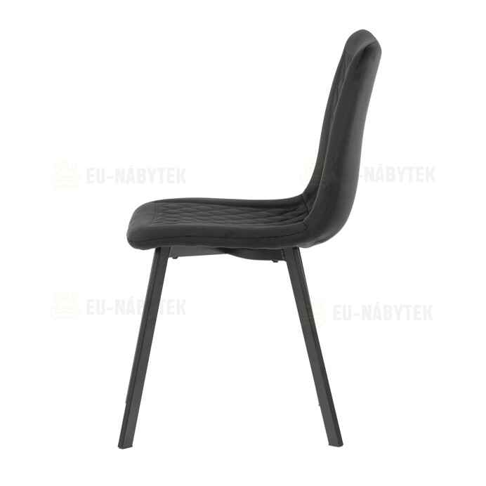 Jídelní židle, černá, sametová látka, DCL-973 BK4