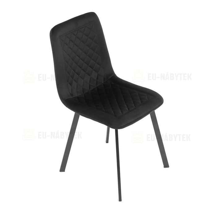 Jídelní židle, černá, sametová látka, DCL-973 BK4