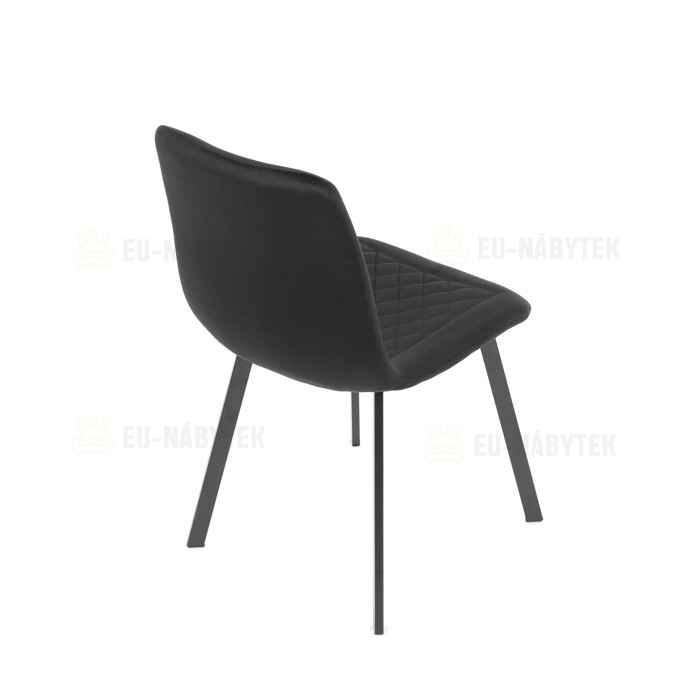 Jídelní židle, černá, sametová látka, DCL-973 BK4