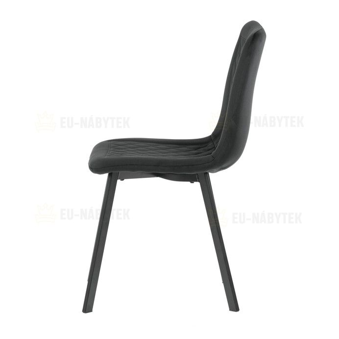 Jídelní židle, černá, sametová látka, DCL-973 BK4