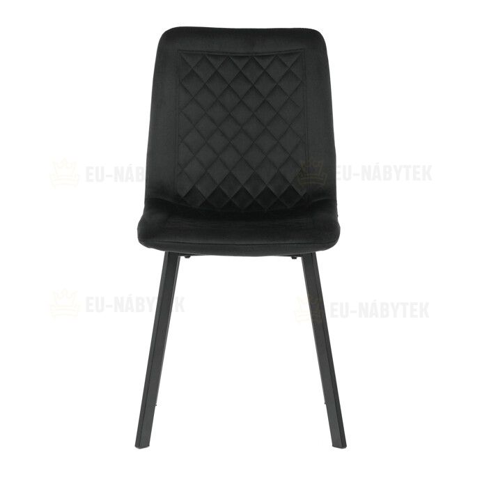 Jídelní židle, černá, sametová látka, DCL-973 BK4