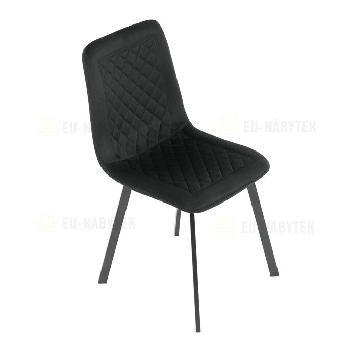 Jídelní židle, černá, sametová látka, DCL-973 BK4