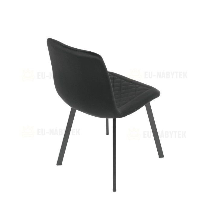 Jídelní židle, černá, sametová látka, DCL-973 BK4