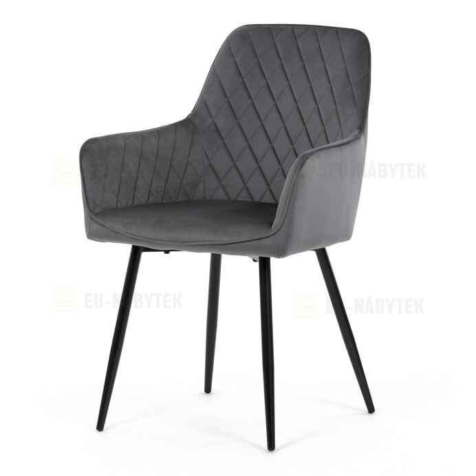 Jídelní židle, šedá, sametová látka, DCH-215 GREY4