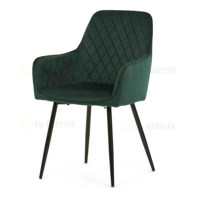 Jídelní židle, zelená, sametová látka, DCH-215 GRN4