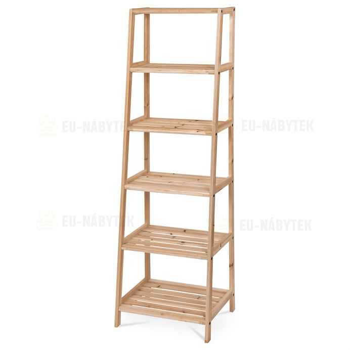 Regál, masiv, hnědá, DR-N134 NAT