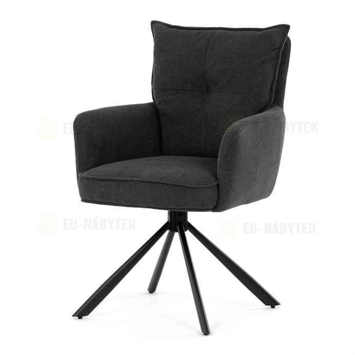 Jídelní židle, šedá, manšestrová látka, HC-X1128 GREY2