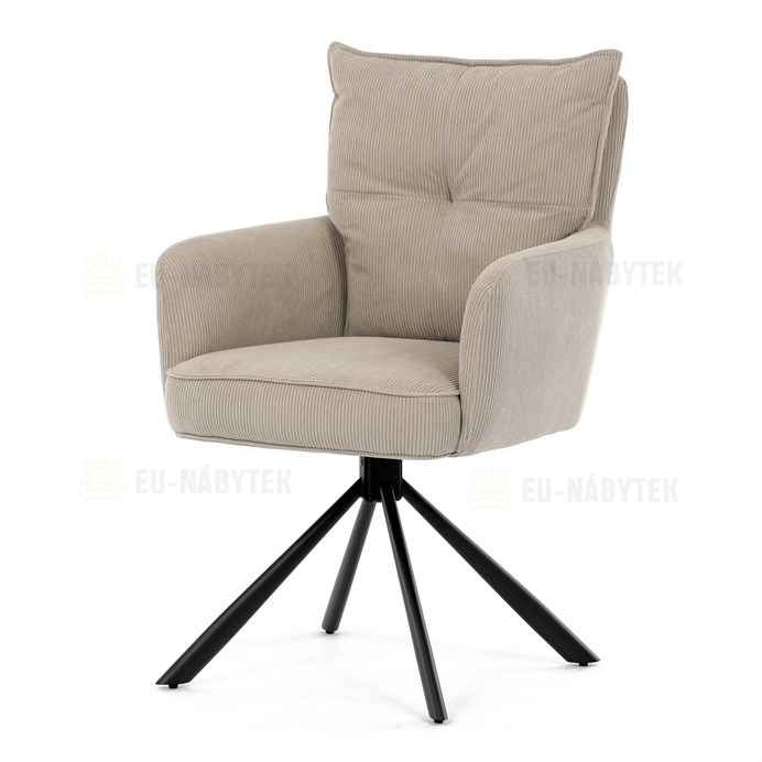 Jídelní židle, béžová, manšestrová látka, HC-X1128 LAN2