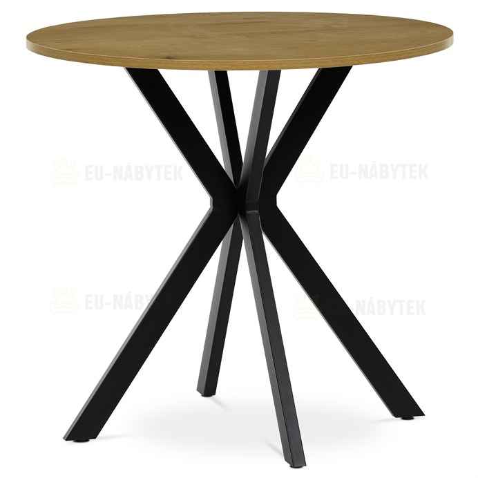 Kulatý jídelní stůl 80x80cm, mdf, divoký dub, HT-F4108 OAK