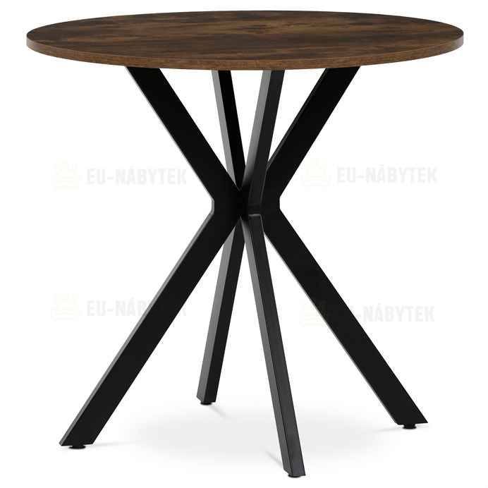 Kulatý jídelní stůl 80x80cm, mdf, old wood, HT-F4108 OLW