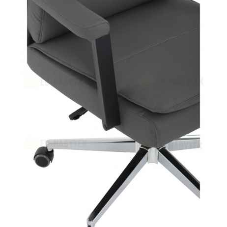 Kancelářské křeslo, houpací mechanismus, šedá ekokůže, KA-D8104 GREY