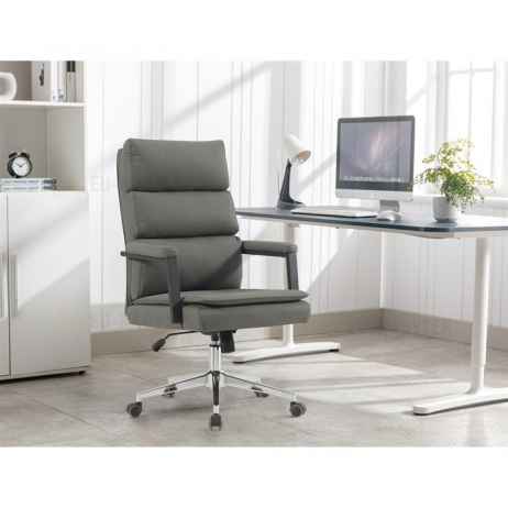 Kancelářské křeslo, houpací mechanismus, šedá ekokůže, KA-D8104 GREY