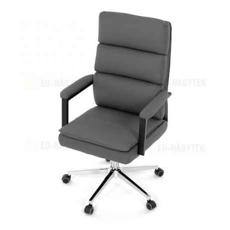 Kancelářské křeslo, houpací mechanismus, šedá ekokůže, KA-D8104 GREY