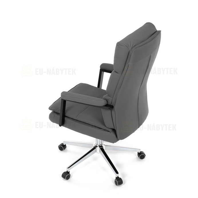 Kancelářské křeslo, houpací mechanismus, šedá ekokůže, KA-D8104 GREY