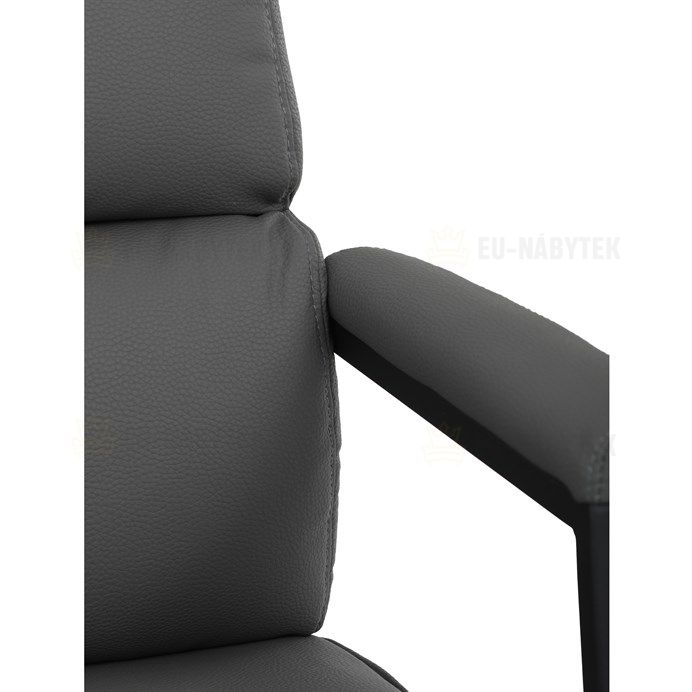Kancelářské křeslo, houpací mechanismus, šedá ekokůže, KA-D8104 GREY