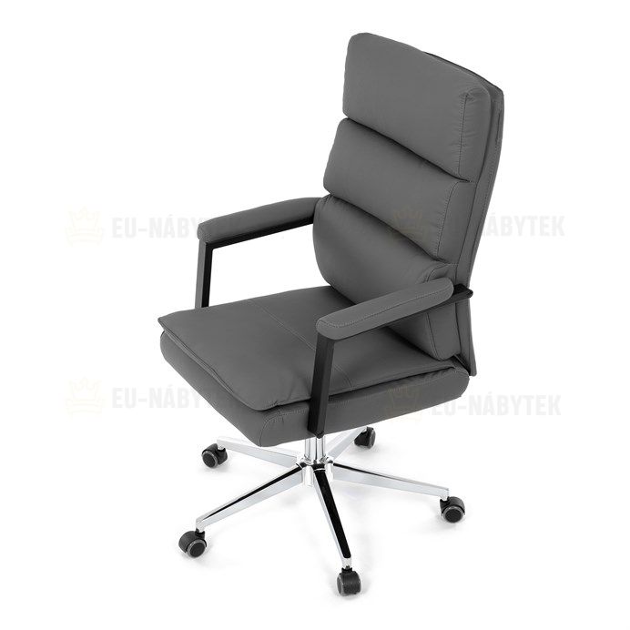 Kancelářské křeslo, houpací mechanismus, šedá ekokůže, KA-D8104 GREY